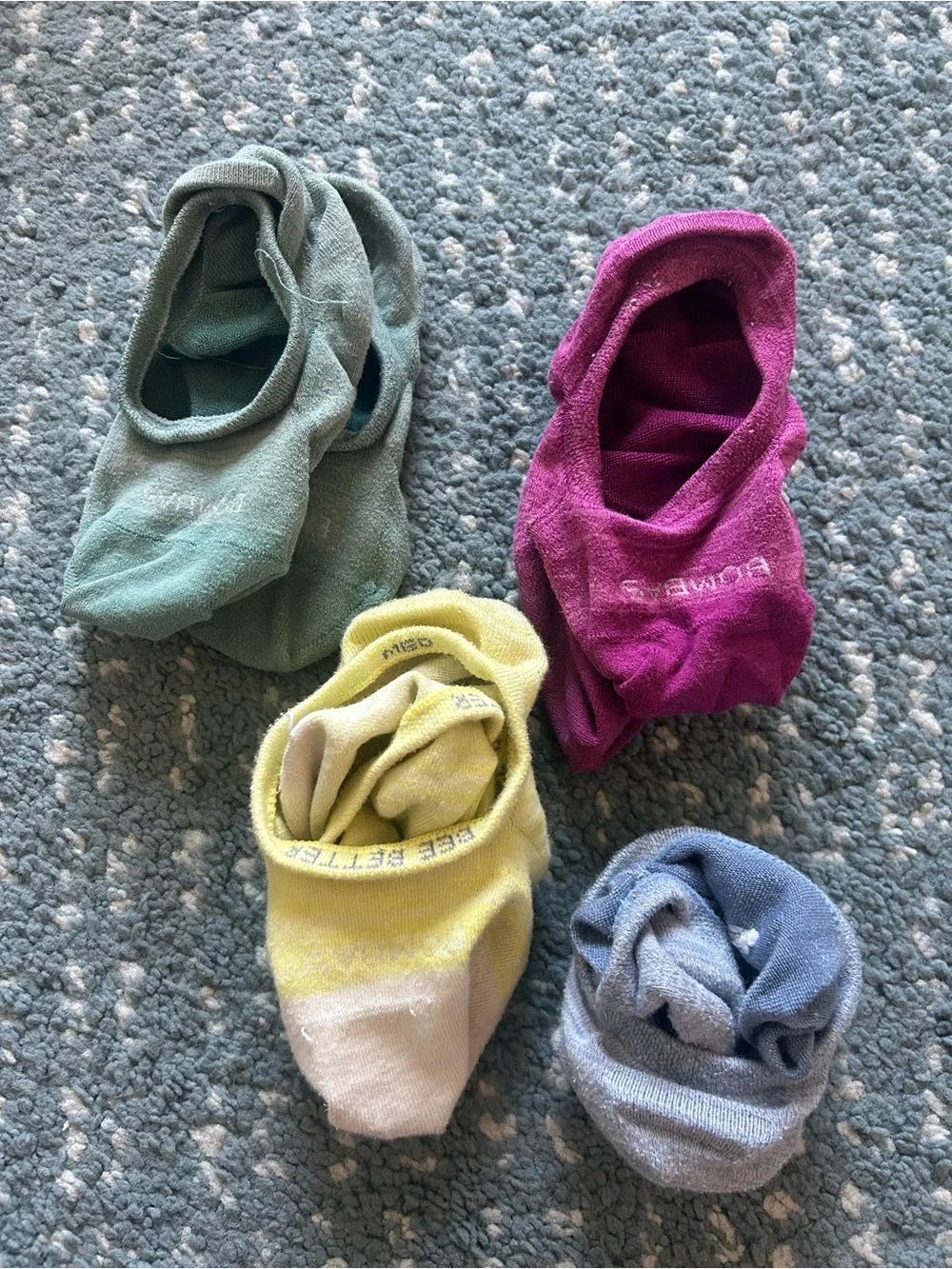 Women’s No-Show Sock Set - Green, Magenta, Yellow, Light Blue